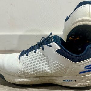 Skechers Men's Arch Fit White and Navy Shoes